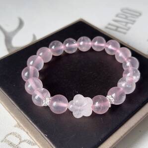 ◇ローズクォーツ(紅水晶)◇ブレスレット◇パワーストーン◇天然石◇巾着袋付き◇プレゼントにも039B872