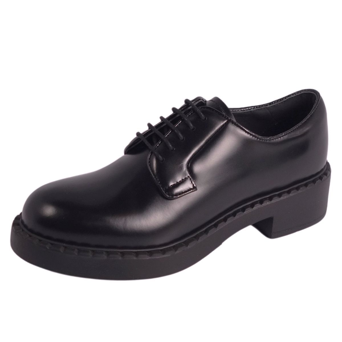 【美品】 PRADA プラットフォームエスパドリーユ ダービーシューズ ブラック Prada ダービーシューズ | ブラック | FARFETCH JP