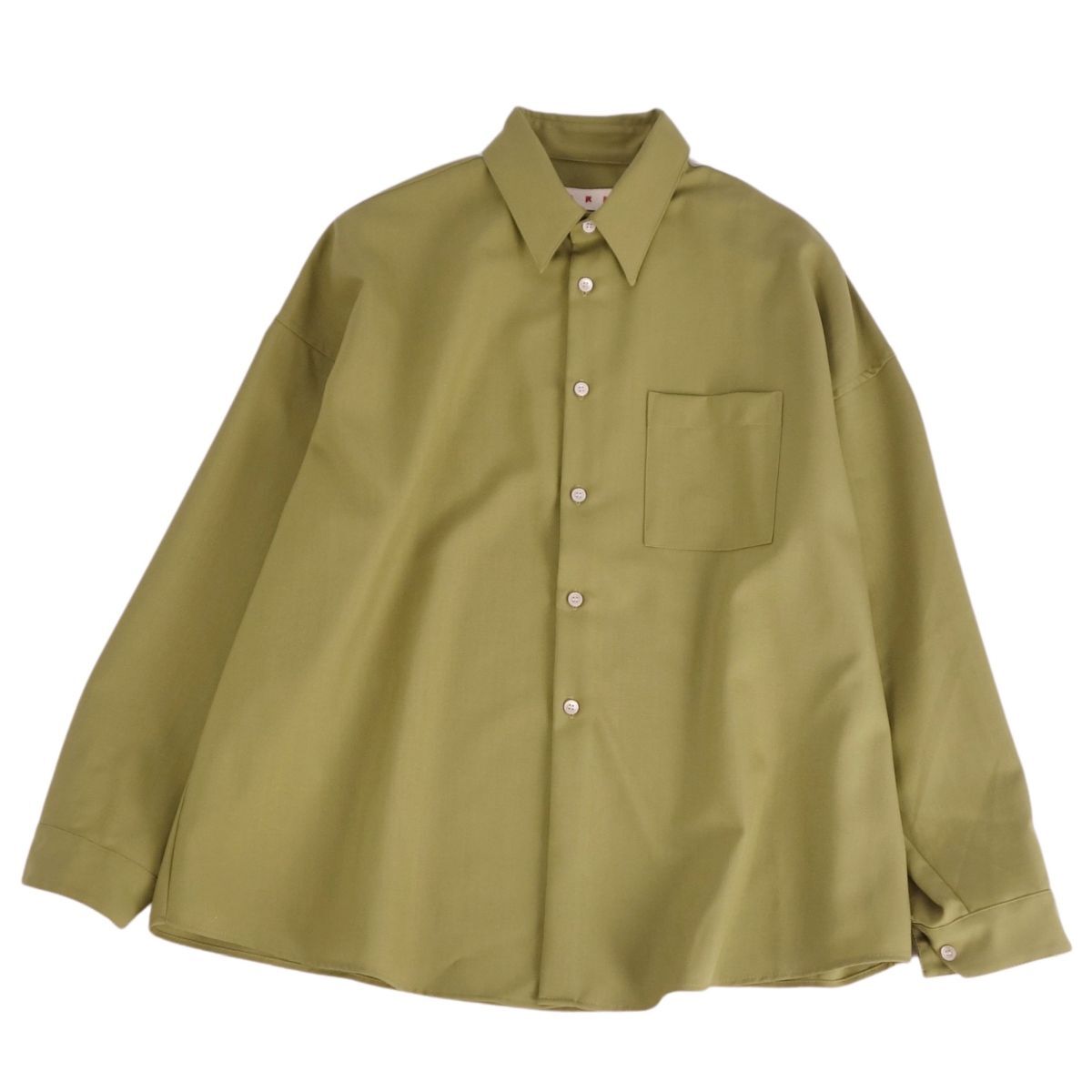 8/10まで　MARNI トロピカルウールシャツ　24SS 46 極美品　最安値 ブルー ブラック トロピカルウール製シャツ | Marni