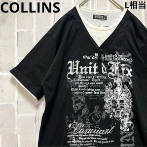 archive アーカイブ 半袖 ヘンリーネック Tシャツ XL お兄系 フェアリーグランジ Y2K ギャル男 パンク COLLINS タグ付 未使用 訳あり