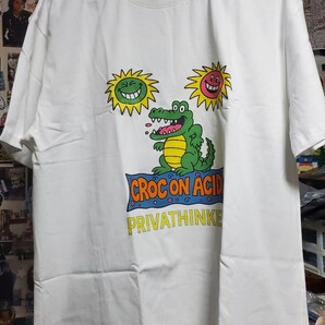 評価2000記念セール│新品│クロコダイル オン アシッド│悪いワニ│輸入Tシャツ│海外インポート品│海外サイズM(JP-XL)│白│ストリート