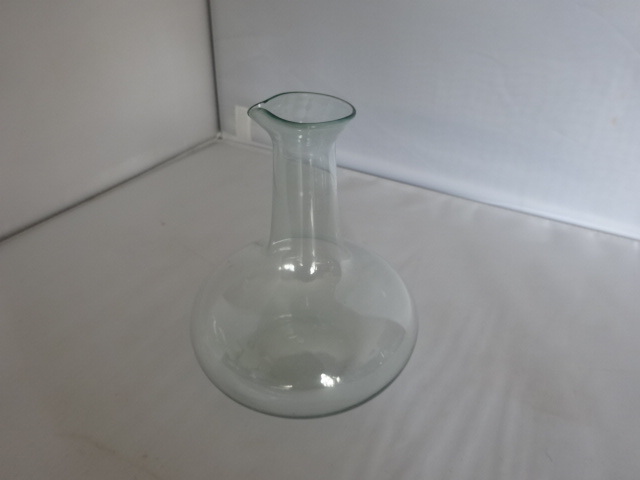 籐巻 ガラス とび口 燗徳利 大正 昭和 寄席 劇場用 吹きガラス 籐巻 ガラス とび口 燗徳利 大正 昭和 寄席 劇場用 吹きガラス