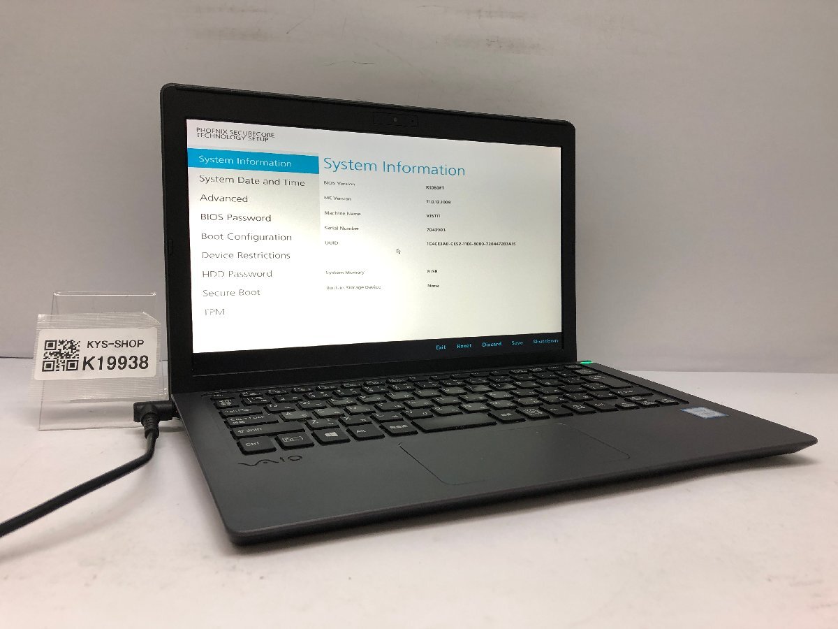  Junk / VAIO VJS111 Intel Core i5-6200U память 8.19GB хранение нет [K19938]