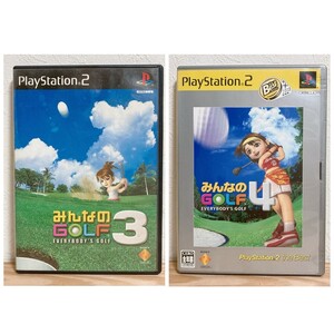 【中古】〈PS2ソフト〉2本セット みんなのGOLF3&4 みんなのゴルフ3&4 みんゴル プレイステーション2 プレステ2★A2507-0450
