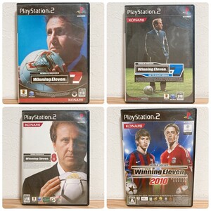 【中古】〈PS2ソフト〉4本セット ウイニングイレブン7&7インターナショナル&8&2010 ワールドサッカー プレステ2★A2507-0466