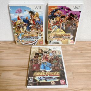 【中古】〈Wiiソフト〉3本セット ワンピース アンリミテッドクルーズ エピソード1&2 + アドベンチャー 任天堂 ゲーム★A2507-0508