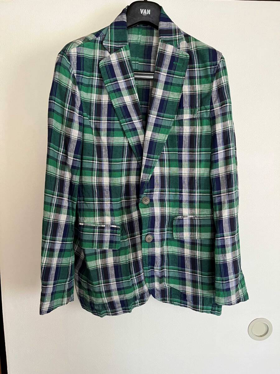 新品未使用 Kent Ave. コットンリネン混テーラードジャケット Lカーキ 新品未使用 Kent Ave. コットンリネン混テーラードジャケット L