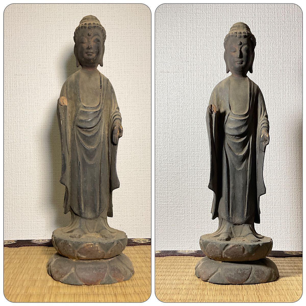 木彫り　金彩　阿弥陀如来像　江戸時代 江戸時代 木彫阿弥陀如来坐像 | LAPIN ART ONLINE