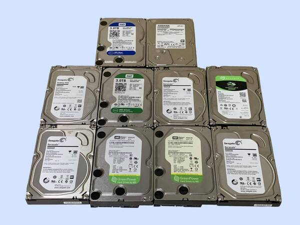 M7623 Western Digtal Seagate他 3TB x10個 HDD まとめて10個 3.5 ジャンク品