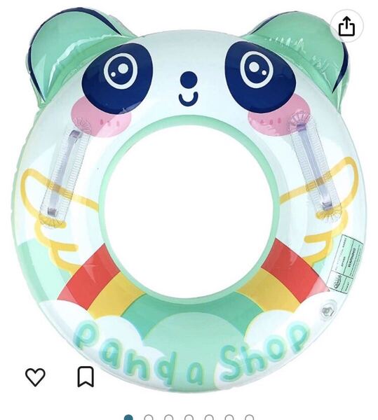 浮き輪 うきわ 持ち手付き パンダ柄 可愛い 水遊び 海水浴 60cm