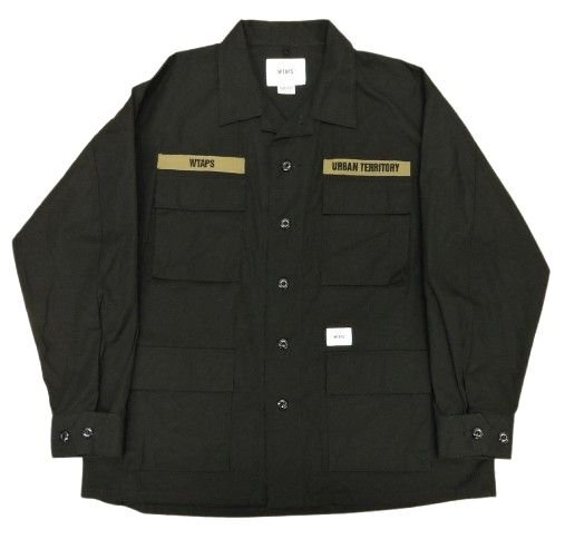 ダブルタップス22aw　ジャングルシャツ　ブラック　サイズ1。 WTAPS ダブルタップス 22SS JUNGLE 01/LS/COTTON.OXFORD.TEXTILE
