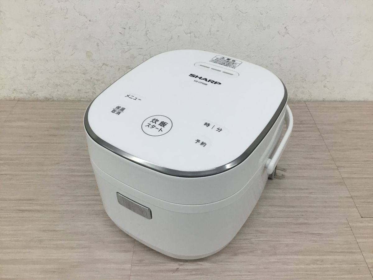 美品★SHARP炊飯器3合炊き★　取扱説明書付 シャープ SHARP 炊飯器 3合 マイコン ホワイト系 KS-CF05D-W の