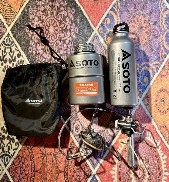 SOTO MUKAストーブ SOD-371+ SOTO FUEL BOTTLE 700ml + ソト ガソリンボトル750ml SOD-750-07