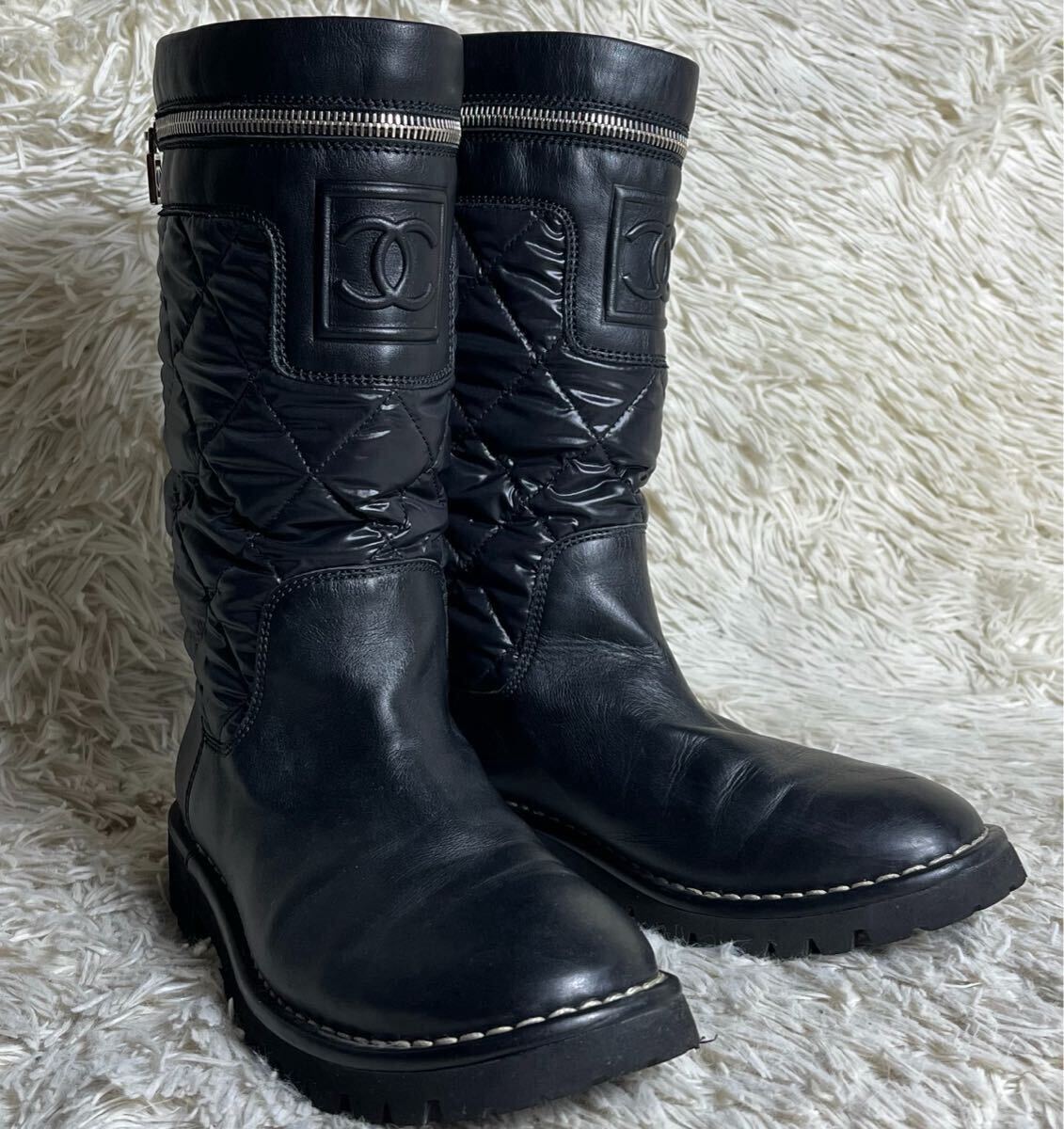 Yahoo!オークション -「シャネル ブーツ」(ブーツ) (レディース Yahoo!オークション -「シャネル ブーツ」(ブーツ) (レディース