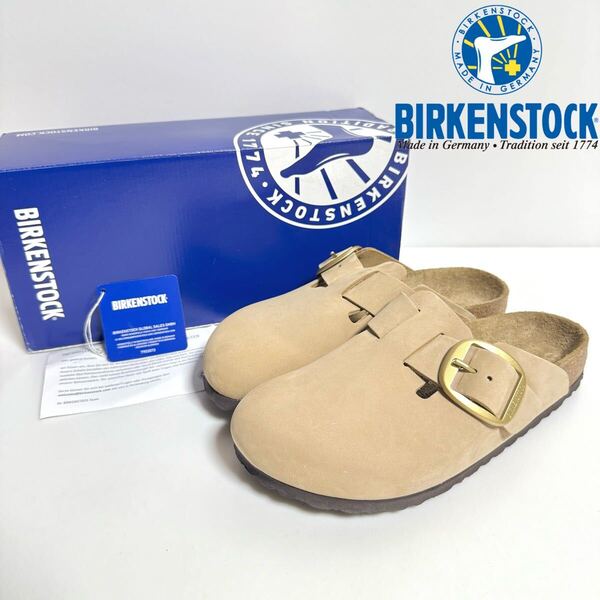 BIRKENSTOCK ビルケンシュトック Boston Big Buckle ボストン ビッグバックル ヌバックレザーサンダル サンドキャッスル ベージュ 24.5cm