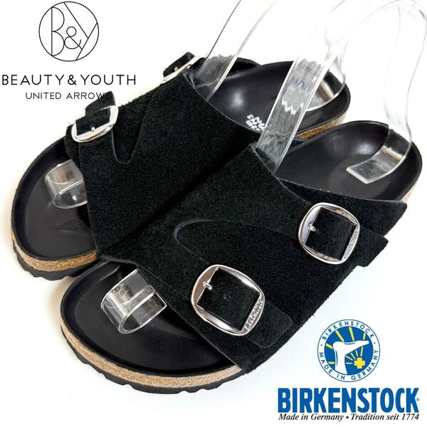 2024年モデル BIRKENSTOCK BEAUTY&YOUTH ビルケンシュトック ARROWS ZURICH 別注 アローズ チューリッヒサンダル ブラック 22.5cm 35