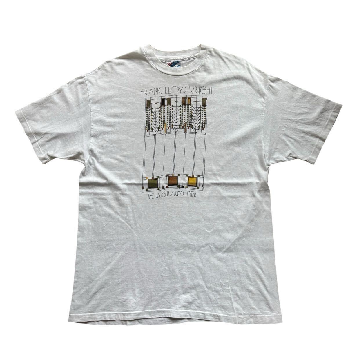 80s ビンテージ フランクロイドライト アート Tシャツ tee 古着 古着 80s USA製 Frank Lloyd Wright 「The Wright Study Center