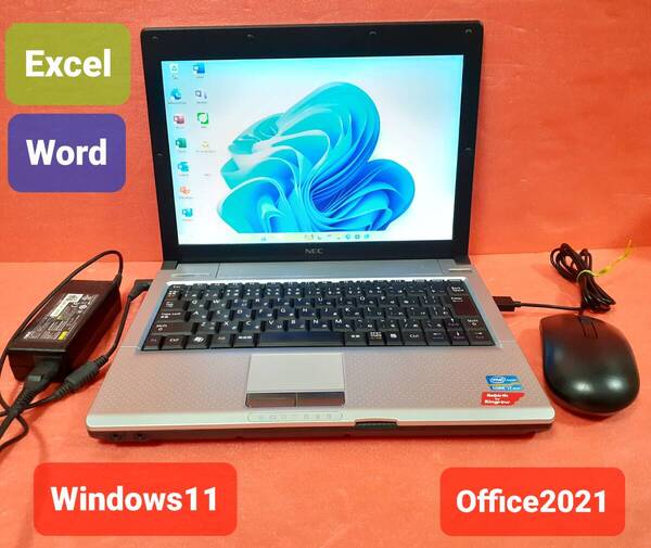 初期設定不要★NEC Core i7 2637M 1.7GHz 4GB 250GB Windows11 Office2021 エクセル ワード パワーポイント ノートパソコンセット★12.1型