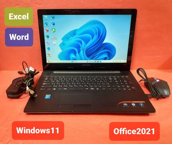 初期設定不要★レノボ Core i3 5005U 2.0GHz 8GB 1TB Windows11 Office2021 エクセル ワード パワーポイント ノートパソコンセット★15.6型