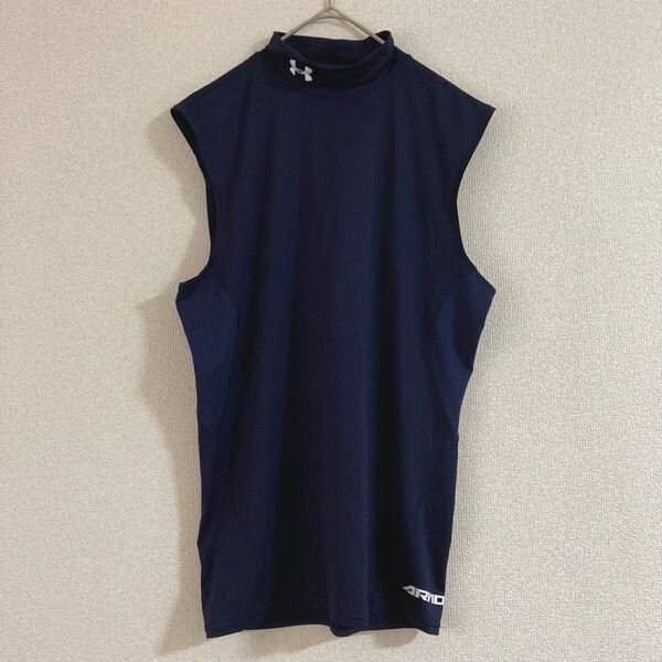アンダーアーマー ノースリーブ コンプレッション インナーシャツ XL ネイビー★タンクトップ 筋トレ トレーニング スポーツ 野球 メンズ