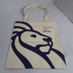 ★新品未使用★ニューヨーク公立図書館(New York Public Library)トートバッグ(ミケランジェロ)MADE IN USA 紺N20