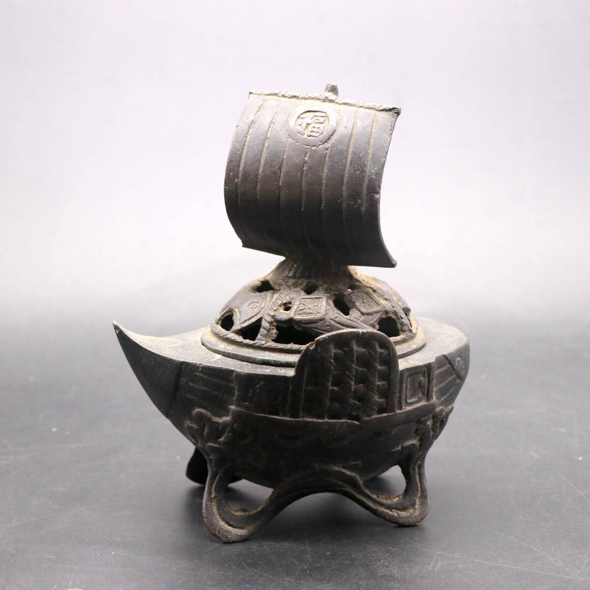 @@538『唐銅 盆 箱付き』　/骨董品 古美術 古玩 アンティーク 538『唐銅 盆 箱付き』 /骨董品 古美術 古玩 アンティーク