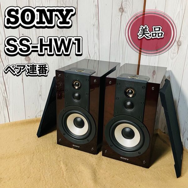 美品 SONY SS-HW1 シリアル連番 ペアスピーカー ソニー オーディオ機器 おすすめ 音響 3way ブラウン 送料無料 状態良好