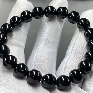 【幻のチベット産モリオン】たまにシラーあり チベット産 モリオン(黒水晶) ブレスレット 約10.1mm-10.7mm 腕周り17cm 1221
