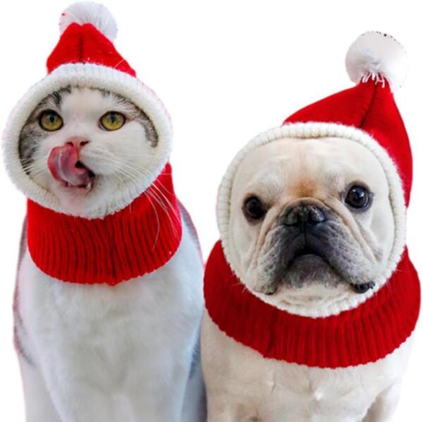 ペット服 犬 クリスマス 帽子 ペットハット クリスマスウェア 猫 マフラー か