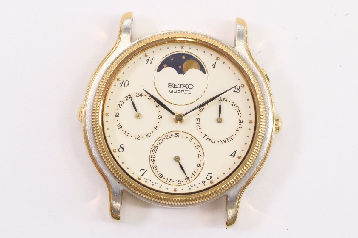 稼動 SEIKO セイコー ムーンフェイズ トリプルカレンダー 腕時計 クォーツ Yahoo!オークション -「トリプルカレンダー ムーンフェイズ
