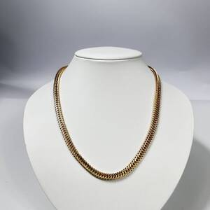 S ネックレス デザインチェーン 18KGP メンズ ゴールドカラー 全長約50cm 総重量約36.48g アクセサリー