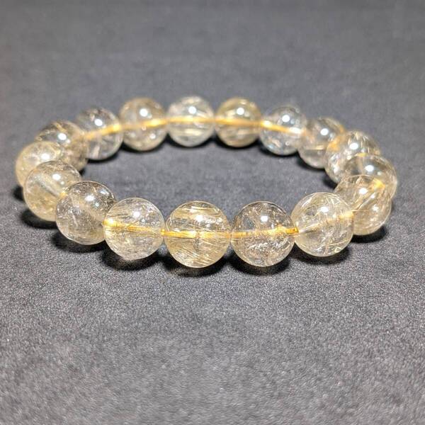 鋭い金針がカッコいい ゴールドルチルブレスレット 12ミリ 虹入り水晶 最強天然石 パワーストーン 金運 開運 お守り効果 ギフト プレゼント