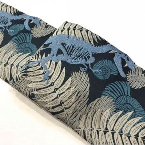 【新品未使用タグ付】おりびと半幅帯 恐竜 ティラノサウルス アンモナイト モダン