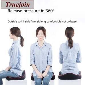 クッション坐骨神経痛 坐骨神経痛緩和 尾骨と股関節痛のための整形外科低反発サポートクッション - お使いのカーシート ブラック