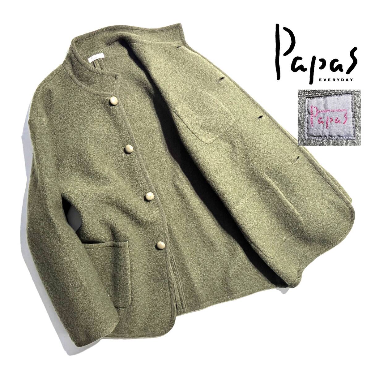 未使用.59,000+税別】papas パパスプラス ニットジャケット 2025年最新】Yahoo!オークション -パパス ジャケットの中古品