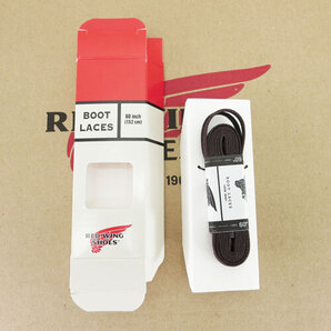 ●レッドウィング純正 靴紐▼#93006/フラット/ダークブラウン▼60インチ/152cm/8~10穴▼茶 靴ヒモ/ワックスドコットン▼RED WING 米製