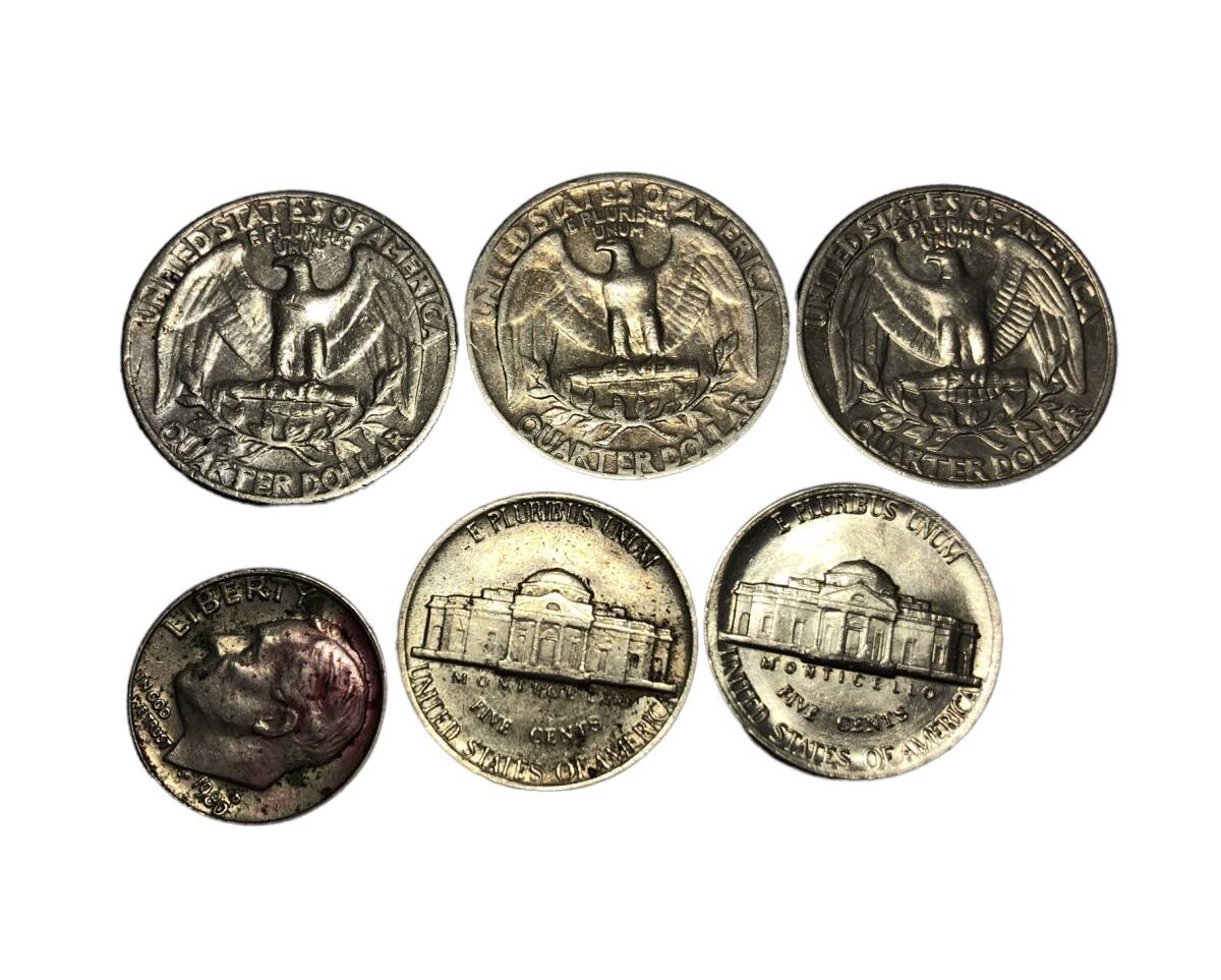 25セント銀貨　10セント銀貨　16枚おまとめ　本物 r62a.jpg