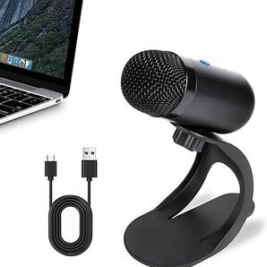 PCマイク usb スタンド 高感度 USB 卓上 無・全指向性 パソコンマイク ワンタッチミュート プラグアンドプレイ 360全方向集音 小型 有線