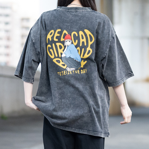 Tシャツ 半袖 レディース メンズ Lサイズ レディース ヴィンテージ加工 レッ