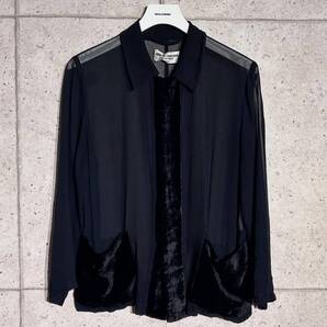 ONtheCORNER ITEM No.2031/robedechambre COMMEdesGARCONS ローブドシャンブル コムデギャルソン ベロア切り替えシースルーブラウス