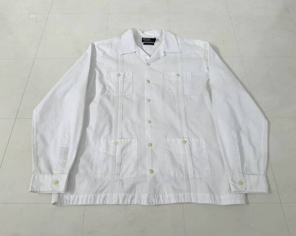 90s Polo Ralph Lauren ISLE Cuba Shirt L ポロラルフローレン ISLE L/S キューバシャツ L ホワイト