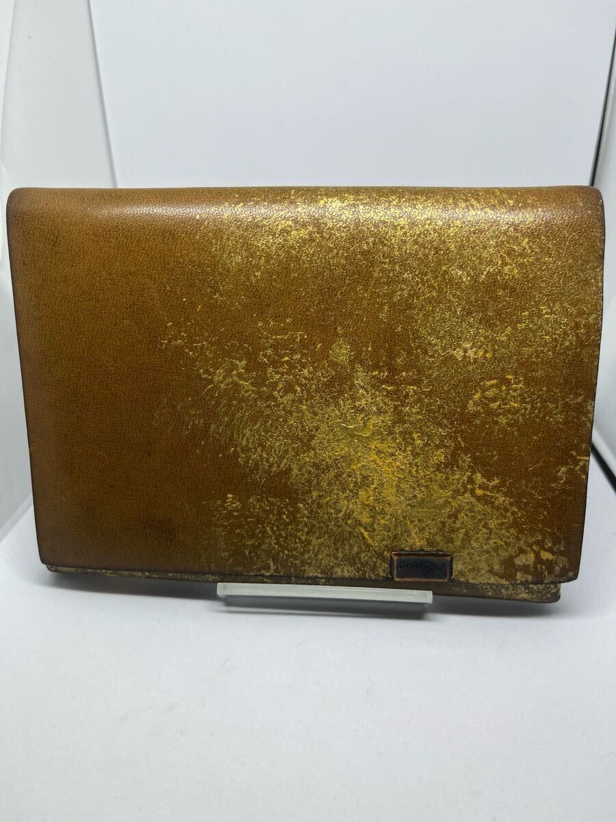 Shosa 財布　ウォレット　ブラウン　ゴールド　レザー　メンズ　レディース　ブ