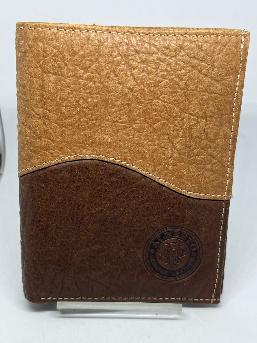 ALBERTO 二つ折り財布　レザー　ブラウン　ウォレット　メンズ　レディース　