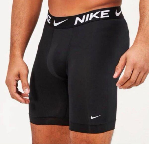NIKE ナイキ ロングボクサー XL(L) ブラック 黒 スポーツインナー ナイロンストレッチ ボクサーパンツ メンズパンツ 男性インナー