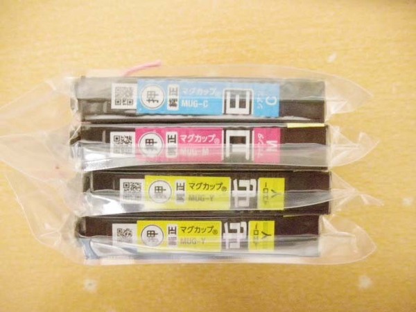 即決 送料込 期限不明 エプソン 純正 インク MUG-4CL残 3色4コ MUG-C MUG-M MUG-Y マグカップ 箱なし