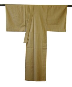 時代屋 裄68.2cm 男性用 165cm用 単衣 樺茶色 無地 着物 正絹 仕立上り 居敷当て付 肩裏付 163cm~167cm Em967
