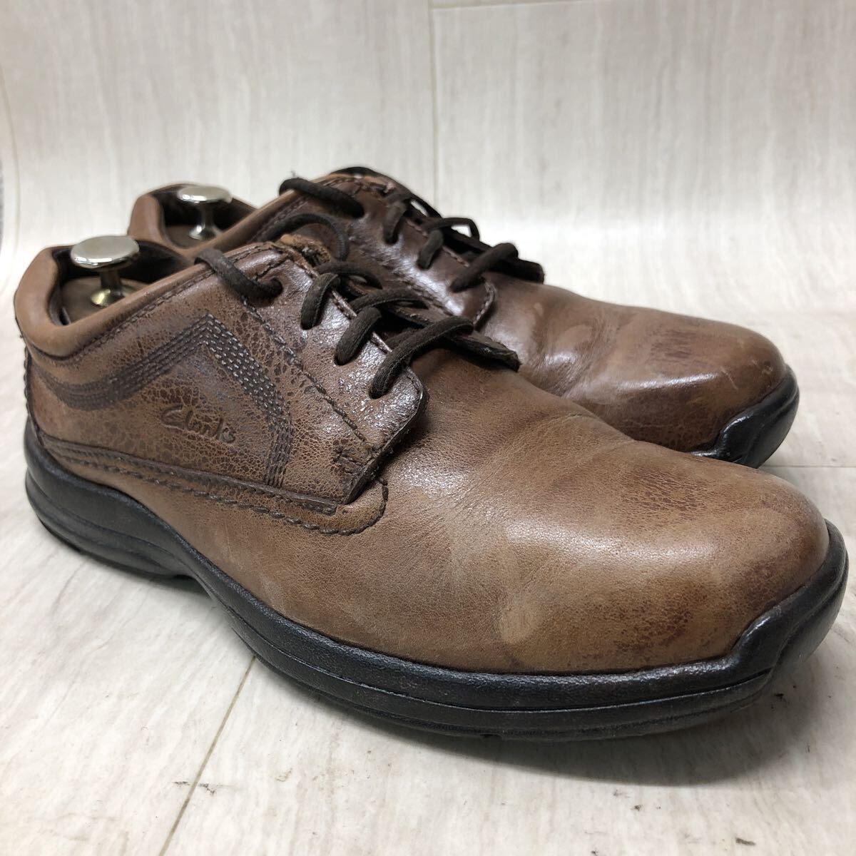 【新品未使用】Clarks collection ブラウンレザー ドレスシューズ 送料無料 Clarks ビジネス ブローグ レザー フォーマル (Clarks