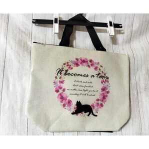 ★新品★ 保冷バック 猫 ネコ ねこ ベージュ系 クーラートートバッグ 黒猫