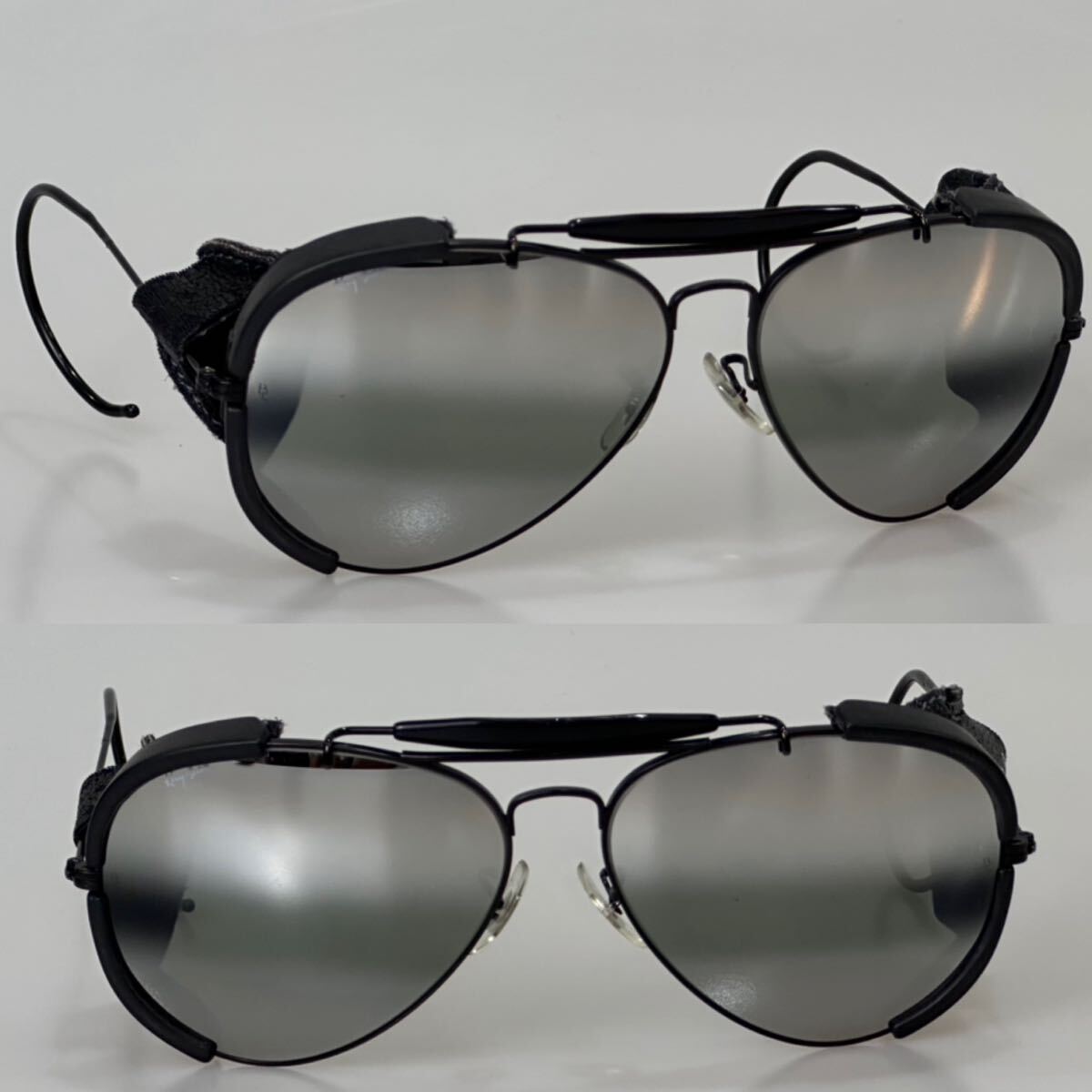 B&L Ray-Ban 希少美品 AIR BOSS G-31 ミラー/ブラック 廃盤 希少 B&L RAYBAN G-31DM ダブルミラー 風防 スノーフード