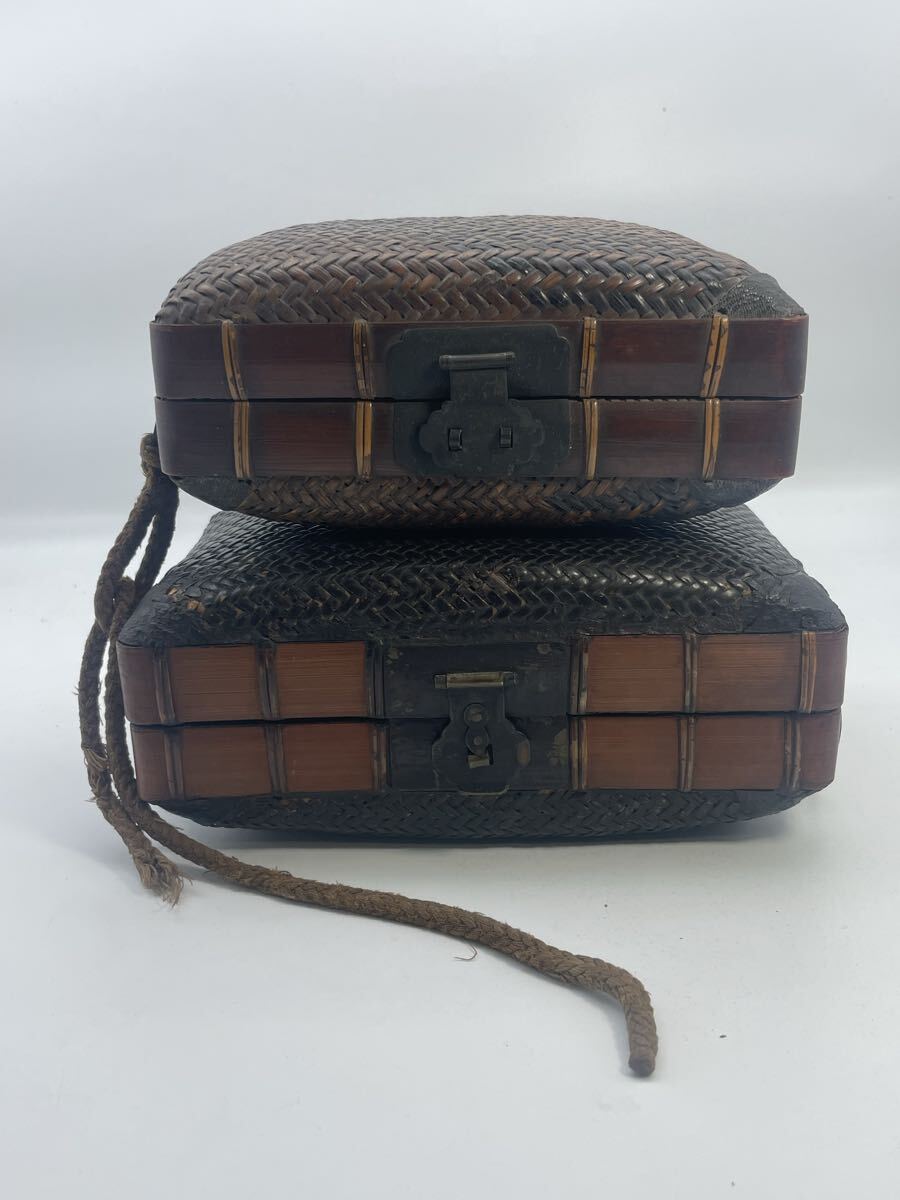 骨董品　華道道具　唐物篭花入　共箱　S7KH 時代 唐物籠 花入にも | 古美術ささき